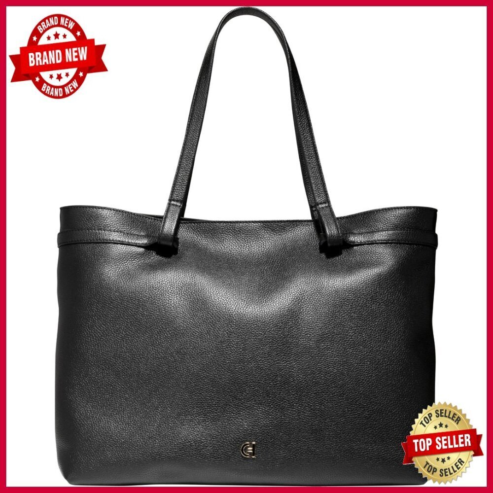 Leather Tote Bag with Laptop Pocket, Adjustable Shoulder Straps